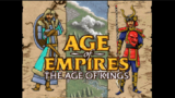 Age of Empires isometric real time strategy gameplay with medieval villagers gathering resources and a massive army of knights besieging a stone castle wall
