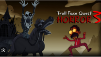 Trollface Quest Horror 3 creepy puzzle game scene with point and click jumpscare cartoon graphics