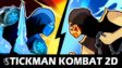 Stickman Combat 2D action fighting game with intense battles, weapons, and stickman warriors in a side-scrolling arena.