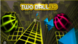 Two Ball 3D gameplay showing a fast-rolling ball moving through a complex 3D neon-style tunnel obstacle course on classroom80x.com