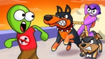 Dogs vs Aliens browser game featuring dogs battling invading aliens.