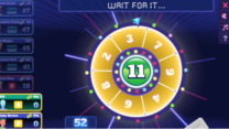 Push Your Luck gameplay featuring a neon obstacle course