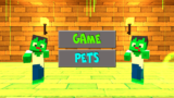 A character placing mechanical traps in a voxel block fortress