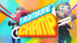 A trombonist character playing a golden brass trombone against a colorful musical stage background in Trombone Champ