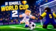 A ragdoll soccer player flinging mid-air toward a bouncing ball in A Small World Cup 2