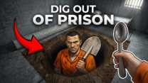 An inmate digging a subterranean shaft beneath a prison floor in Dig out of Prison
