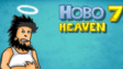 The scruffy Hobo character executing a comical attack against angelic guards in Hobo 7: Heaven