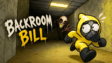 A solitary character holding a flashlight inside mono-yellow Backrooms corridors in Backroom Bill