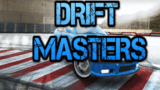 A tuned Japanese drift car sliding sideways through a mountain hairpin turn with tire smoke in Drift Masters
