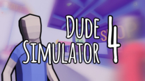 A character driving a red sports car through a bustling open-world city in Dude Simulator 4