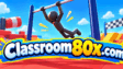 A gymnast holding a backflip tuck mid-air above a target landing pad in Flip Physics