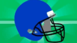 An armored football player carrying the ball and sprinting toward the touchdown endzone in FootballWars
