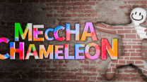 A cybernetic chameleon hunter cloaking against a futuristic wall in Meccha Hunt: Chameleon Game