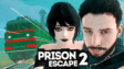 An inmate sneaking past guard searchlights in Prison Escape 2