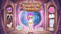 A stylish model posing in trendy outfit combinations in SnapStyle Dress Up